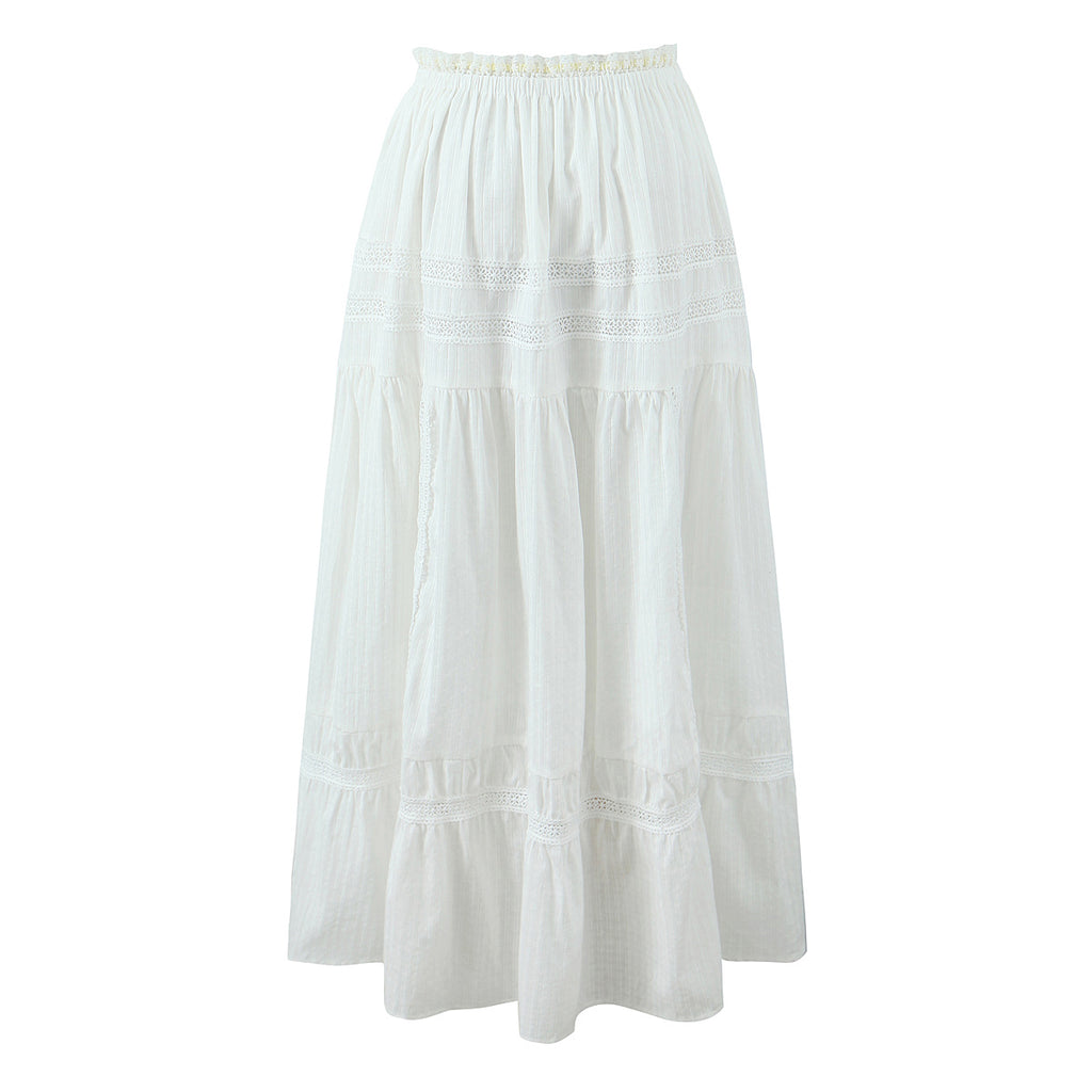 Summer French Striped Lace Top/Skirt Set