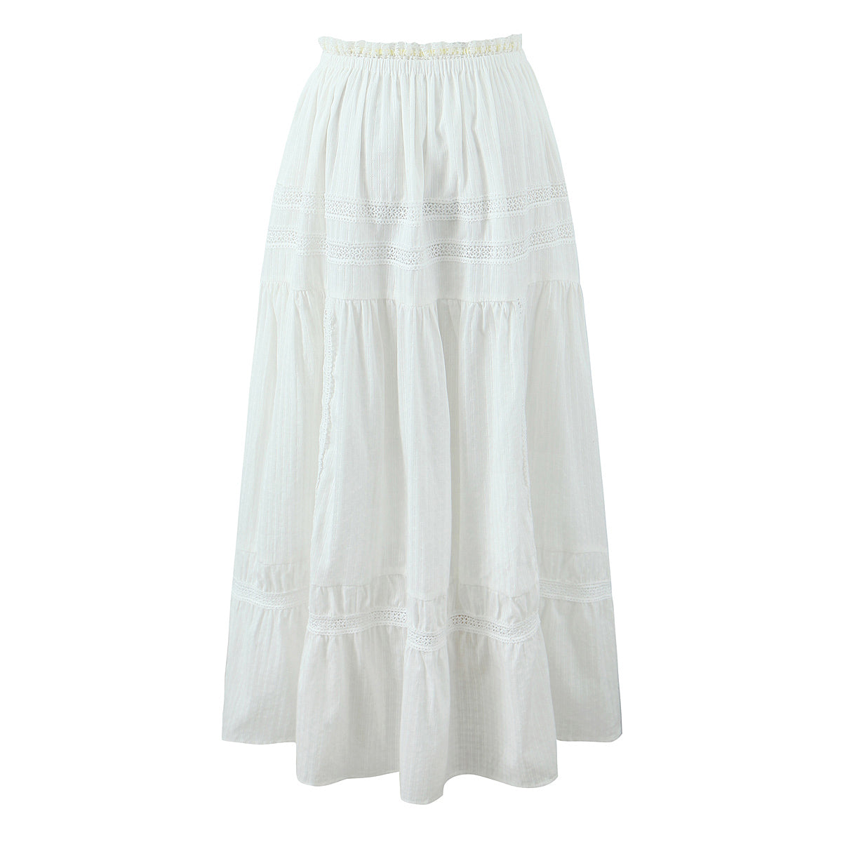 Summer French Striped Lace Top/Skirt Set