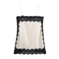 Black and White Silk Lace Cami