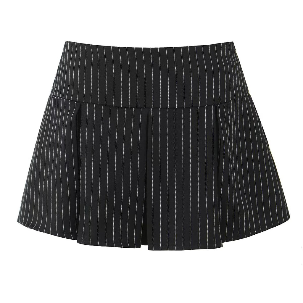 Sweetie Black and White Striped Skirt and Top Set