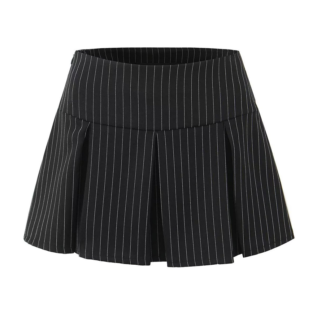 Sweetie Black and White Striped Skirt and Top Set