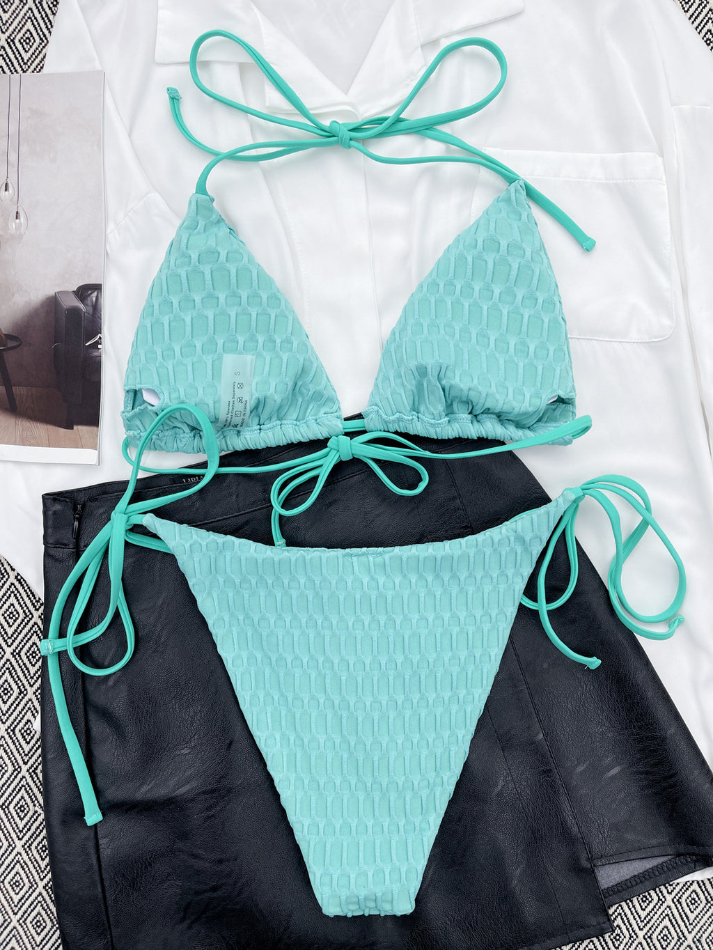 Teal Triangle Bikini