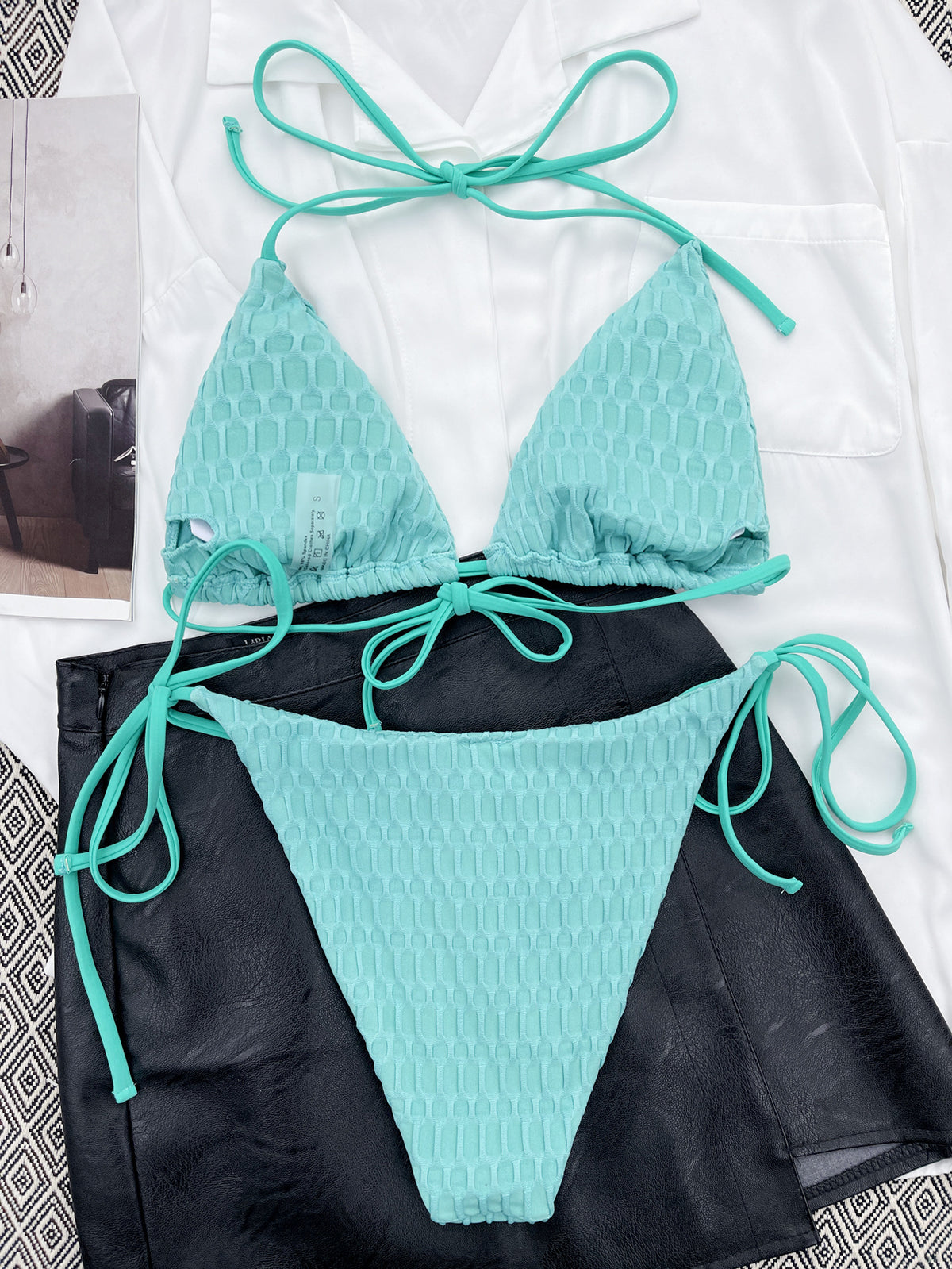 Teal Triangle Bikini
