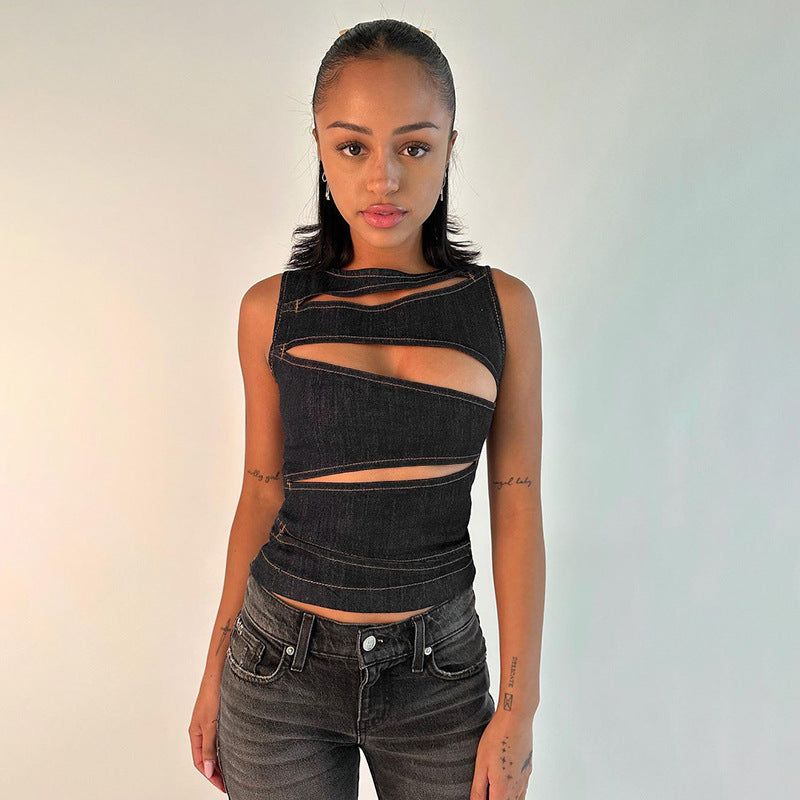 Denim Cut Out Tank