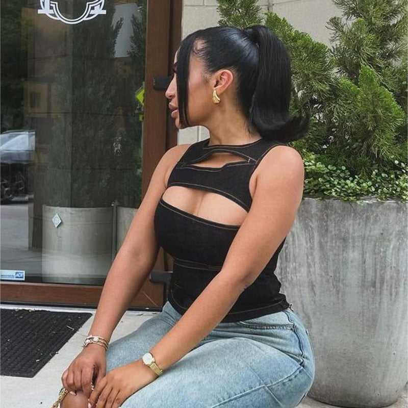 Denim Cut Out Tank