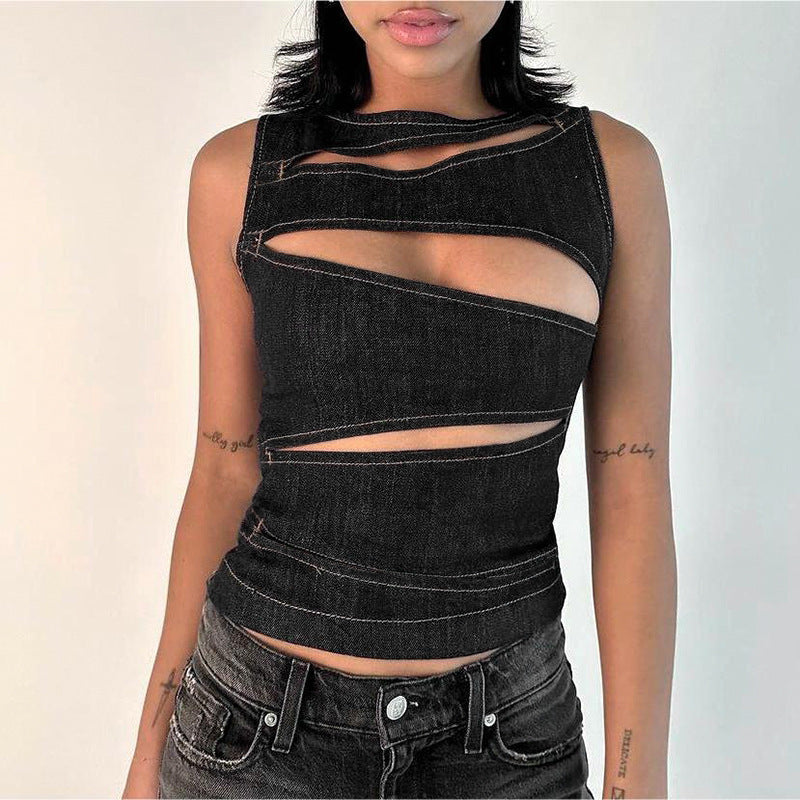 Denim Cut Out Tank