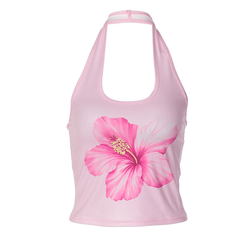 Bright Hibiscus Flower Tank Top