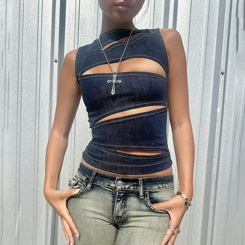 Denim Cut Out Tank