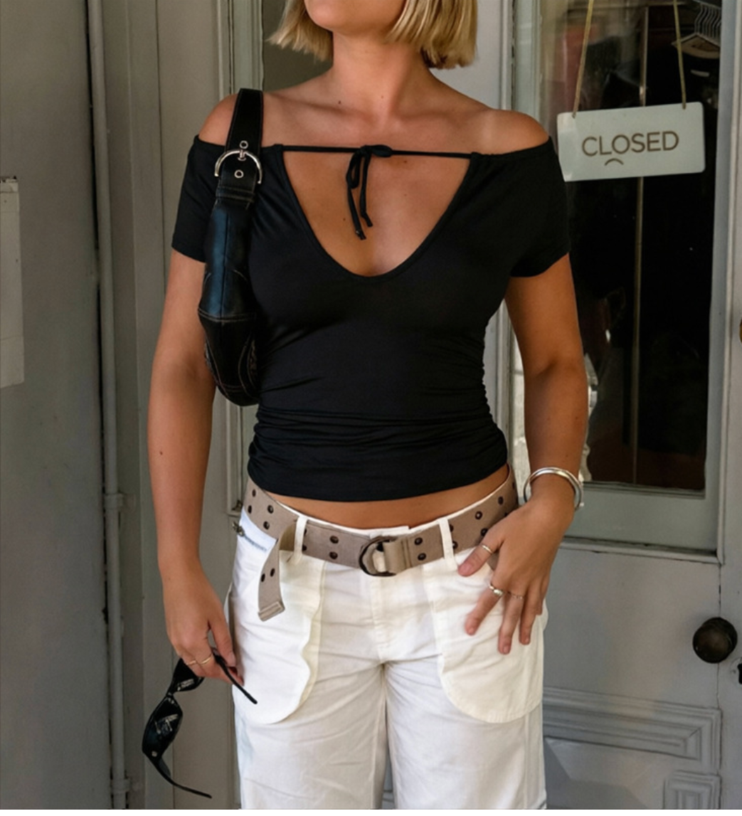 Reversible Scoop Neck Tie Top